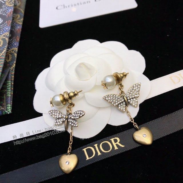 Dior飾品 迪奧經典熱銷款金色復古蝴蝶JADIOR耳釘耳環  zgd1384